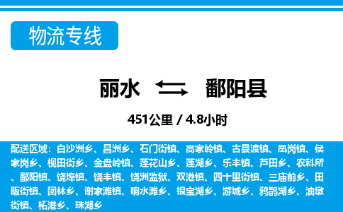 麗水到鄱陽縣物流專線-麗水至鄱陽縣貨運公司